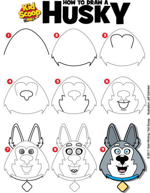 How to Draw a Husky Kid Scoop