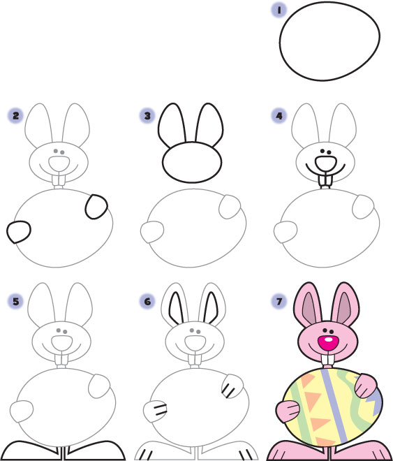 How to Draw an Easter Bunny Kid Scoop