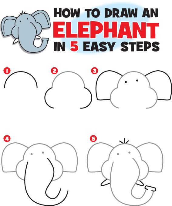 36+ New Elephant Drawing Easy Cute Step By Step