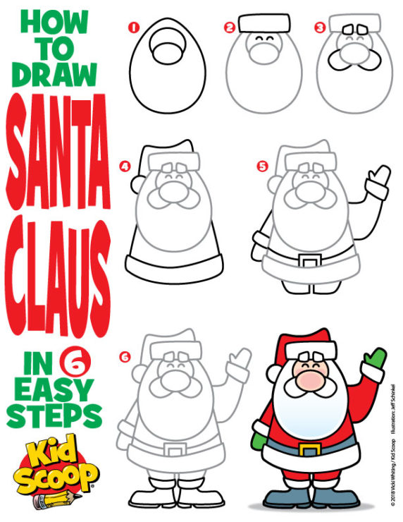 How to Draw Santa Claus Kid Scoop